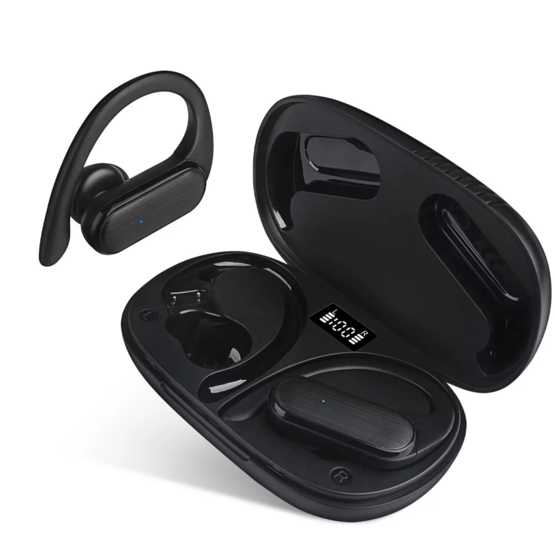 Bluetooth 5.3 IPX7 Noise Cancelling Wireless Earbuds with 45H Playtime, Black - Image 4