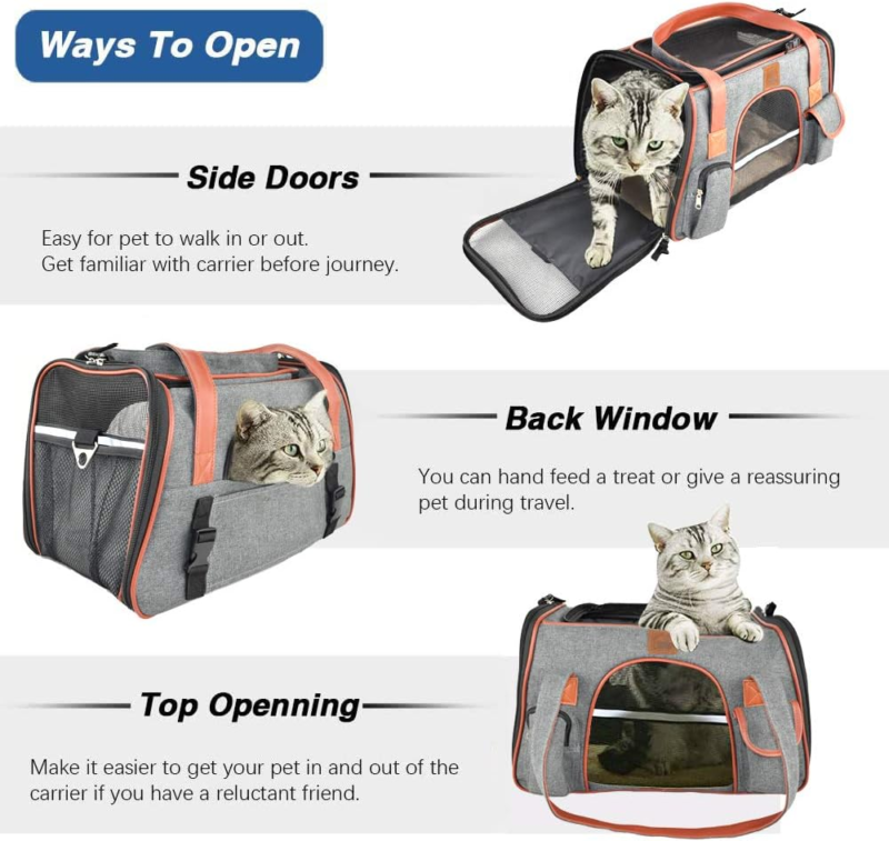 Pet Carrier for Cats and Small Dogs Airline Approved Soft Sided Carrier，Ventilated Pet Travel Carrier，Car Seat Safe Carrier - Image 4