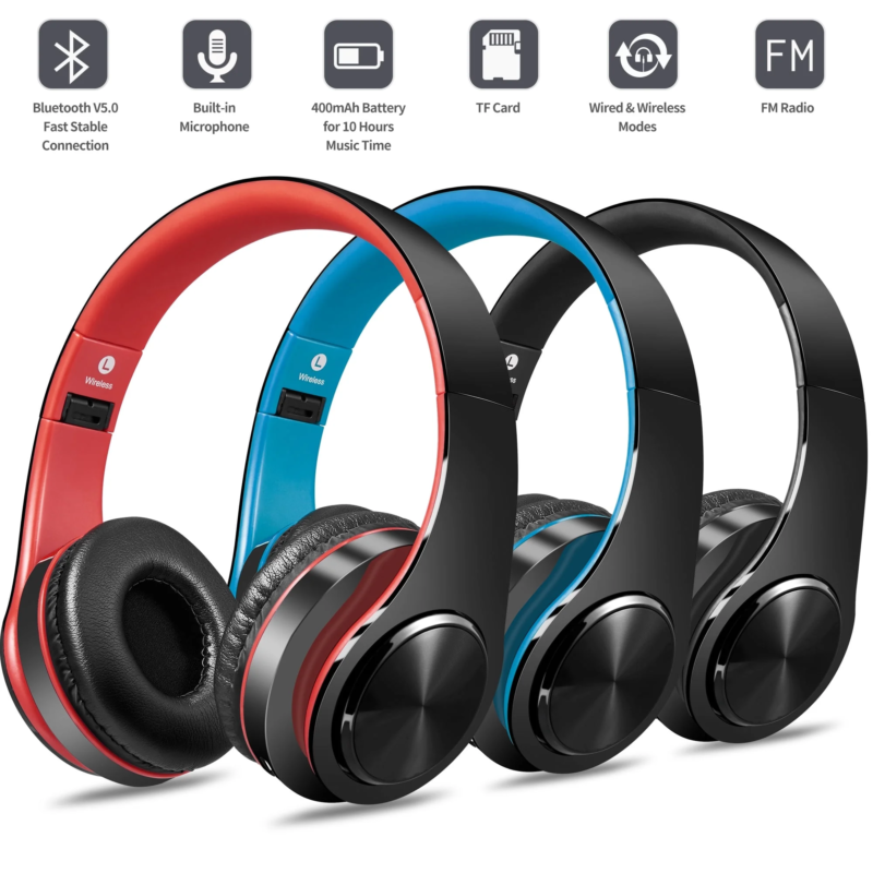 Bluetooth Headphones over Ear, Hi-Fi Stereo Wireless Foldable Headset with Soft Memory-Protein Earmuffs - Image 10