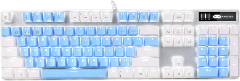 Mechanical Gaming Keyboard, New Upgraded Blue Switch 104 Keys White Backlit Keyboards, USB Wired Mechanical Computer Keyboard for Laptop, Desktop, PC Gamers(White & Pink) - Image 13