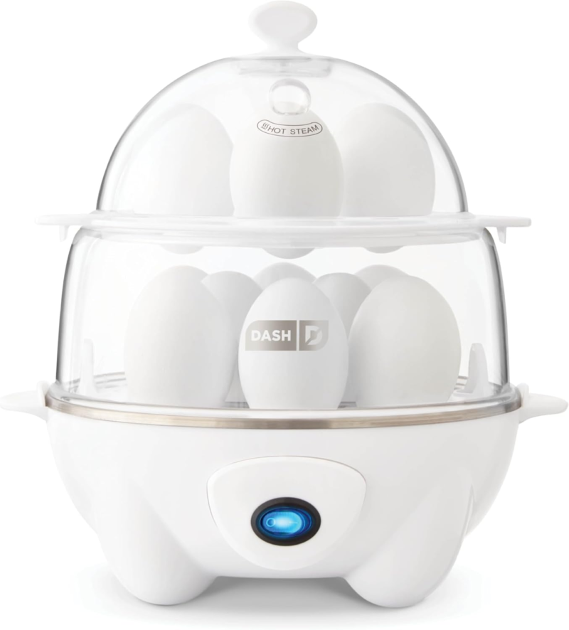 Deluxe Rapid Egg Cooker for Hard Boiled, Poached, Scrambled Eggs, Omelets, Steamed Vegetables, Dumplings & More, 12 Capacity, with Auto Shut off Feature - Black - Image 12