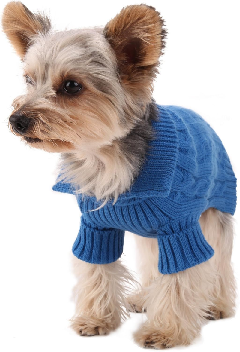 Blue Aran Dog Sweater Size #12 Medium - Image 4