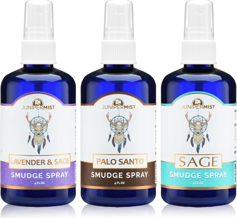 Palo Santo and Sage Smudge Spray (4 Fl Oz) - for Cleansing Negative Energy - Sage Spray Alternative to Smudge Sticks - Sustainably Made in USA with Pure Essential Oils and Real Crystals - Image 7