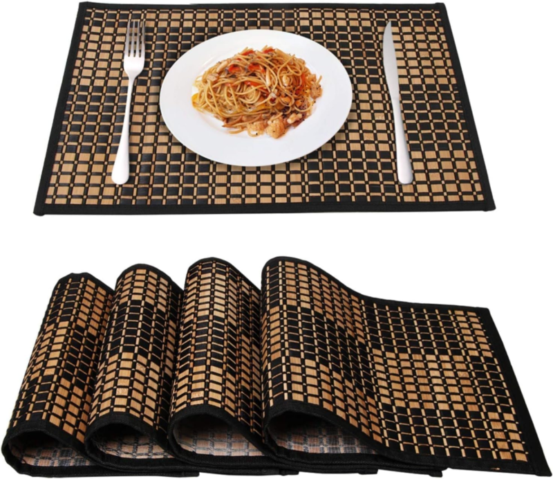 Bamboo Placemats for Dining Table, Placemats Set of 4,Stain-Resistant,Heat-Resistant Place Mats,Durable and Sturdy Dining Place Mats for Kitchen Table (Original) - Image 9