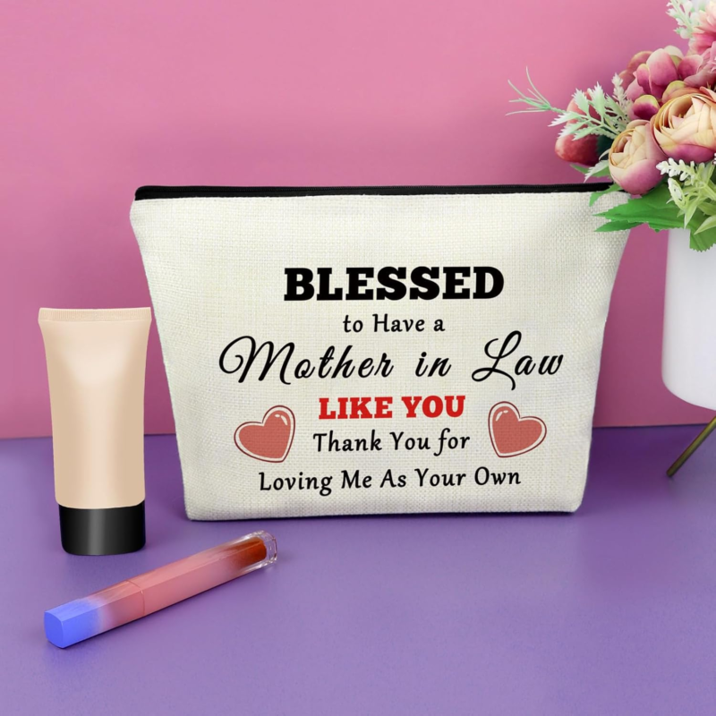 Mother in Law Gifts from Daughter in Law Makeup Bag Mother in Law Wedding Day Gift Cosmetic Bag Birthday Gifts for Mother in Law Thank You Gift for Mother in Law Mothers Day Gift - Image 4