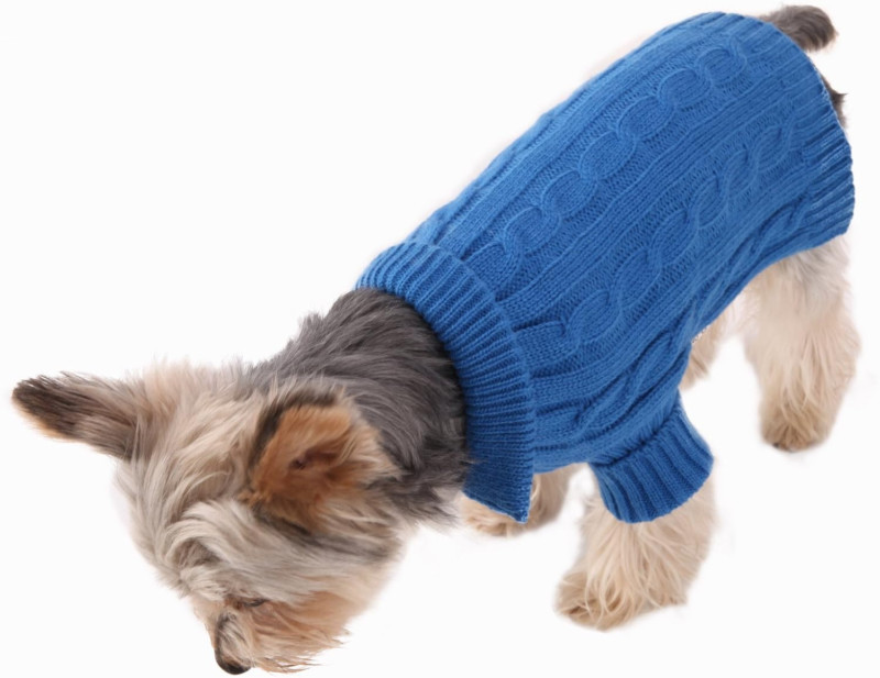 Blue Aran Dog Sweater Size #12 Medium - Image 3