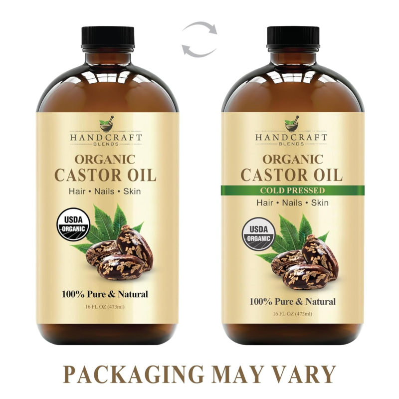 Cold-Pressed Organic Castor Oil in Glass Bottle - 16 Fl Oz - 100% Pure and Natural - Premium Grade Carrier Oil for Hair Growth, Eyelashes and Eyebrows - Hair and Body - Image 4