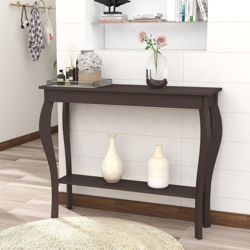 Narrow Console Table, Chic Accent Sofa Table, Entryway Table, White - Image 10