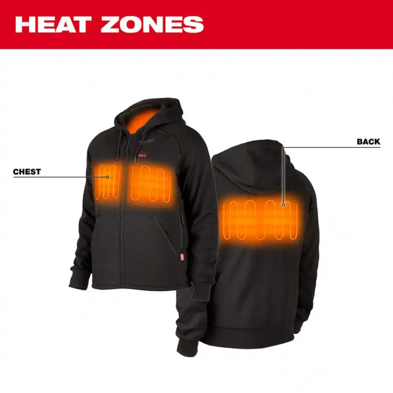 Men'S Small M12 12-Volt Lithium-Ion Cordless Black Heated Jacket Hoodie (Jacket and Battery Holder Only) - Image 2