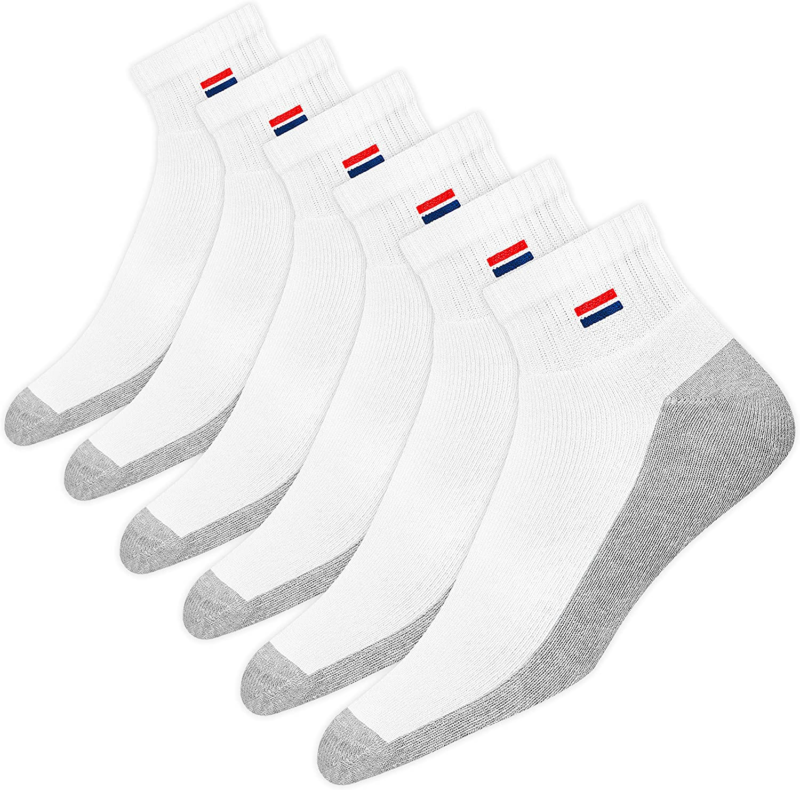 Men'S Cotton Socks Athletic Quarter Socks for Running, Training, Casual Wear Pack of 6 - Image 6