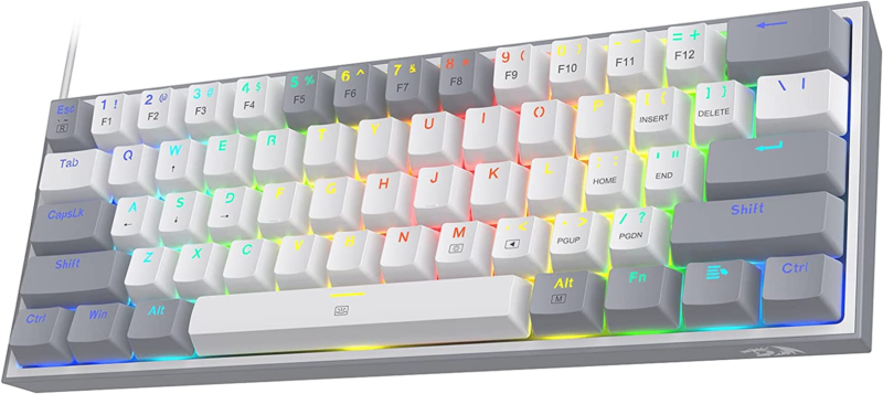 K617 Fizz 60% Wired RGB Gaming Keyboard, 61 Keys Hot-Swap Compact Mechanical Keyboard W/White and Grey Color Keycaps, Linear Red Switch, Pro Driver/Software Supported - Image 9