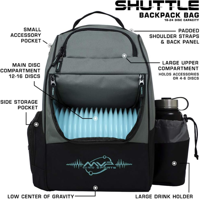 Shuttle Disc Golf Backpack Bag (Choose Your Style and Color) - Image 5