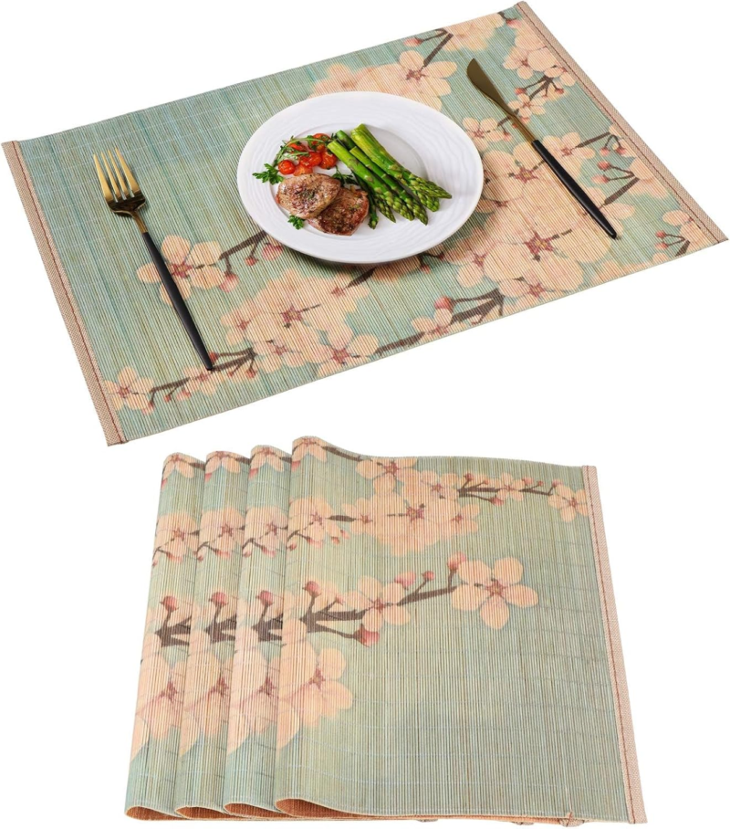 Bamboo Placemats for Dining Table, Placemats Set of 4,Stain-Resistant,Heat-Resistant Place Mats,Durable and Sturdy Dining Place Mats for Kitchen Table (Original) - Image 8