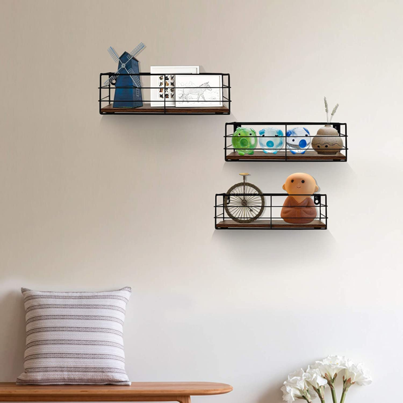 Floating Shelves Wall Mounted Set of 3, Hanging Storage Wall Shelf for Bathroom, Living Room, Bedroom, Kitchen Home Decor - Image 2