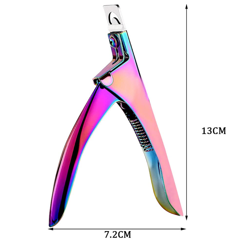 Professional Acrylic False Nail Clippers for Acrylic Nails Nail Tip Cutter Nail Manicure Tool (Rainbow) - Image 3