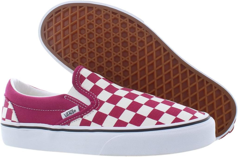 Men'S Classic Slip On, (Checkerboard) Cerise/True White, Size 6.5 - Image 2