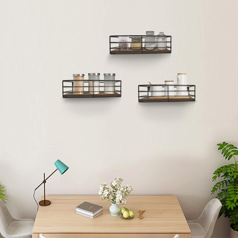 Floating Shelves Wall Mounted Set of 3, Hanging Storage Wall Shelf for Bathroom, Living Room, Bedroom, Kitchen Home Decor - Image 5