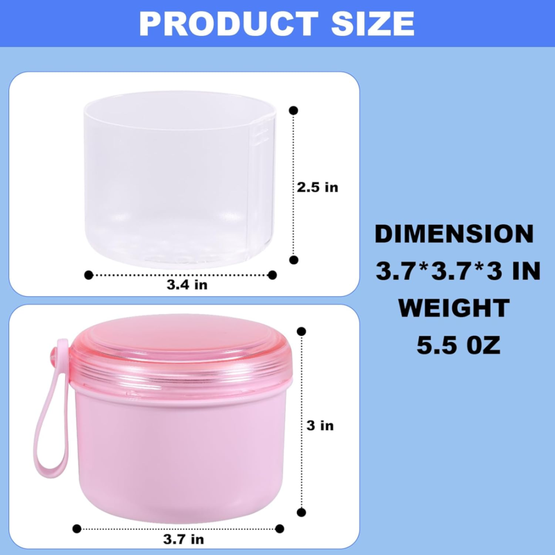 Denture Case, Leak Proof Denture Bath Cup for Travel, Denture Container Cups for Soaking Full & Partial Dentures, Retainers, Denture Cleaning Kit Holder Box with Denture Cleaner Brush-Pink - Image 3