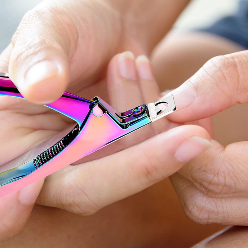 Professional Acrylic False Nail Clippers for Acrylic Nails Nail Tip Cutter Nail Manicure Tool (Rainbow) - Image 5