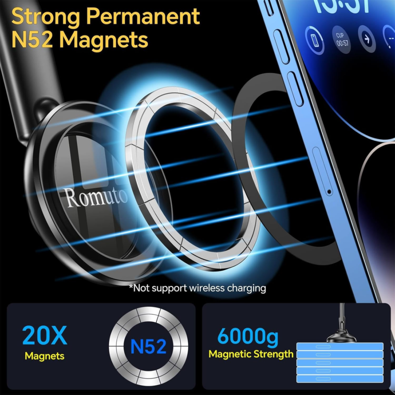 For Magsafe Car Mount【Strong Magnets】Magsafe Windshield Mount Magnetic Phone Holder for Car Dash Windshield Universal Hands Free Car Phone Holder for Iphone 16 15 14 13 Promax plus Magsafe Accessories - Image 6