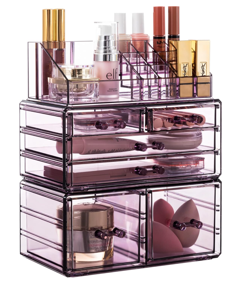 Acrylic Clear Dustproof Makeup Storage Organizer Drawers Large Skin Care Cosmetic Display Cases for Bathroom Stackable Storage Box with 6 Drawers for Vanity (Clear) - Image 7