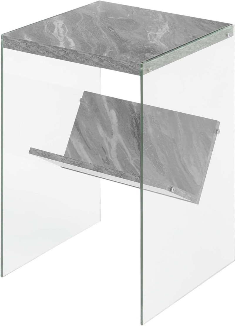 Soho End Table, Faux White Marble, 15.75 in X 16.5 in X 23.75 In - Image 11