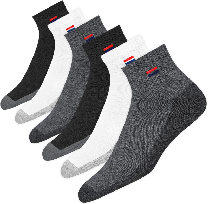 Men'S Cotton Socks Athletic Quarter Socks for Running, Training, Casual Wear Pack of 6 - Image 5