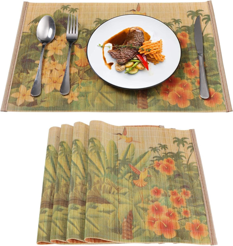 Bamboo Placemats for Dining Table, Placemats Set of 4,Stain-Resistant,Heat-Resistant Place Mats,Durable and Sturdy Dining Place Mats for Kitchen Table (Original) - Image 10