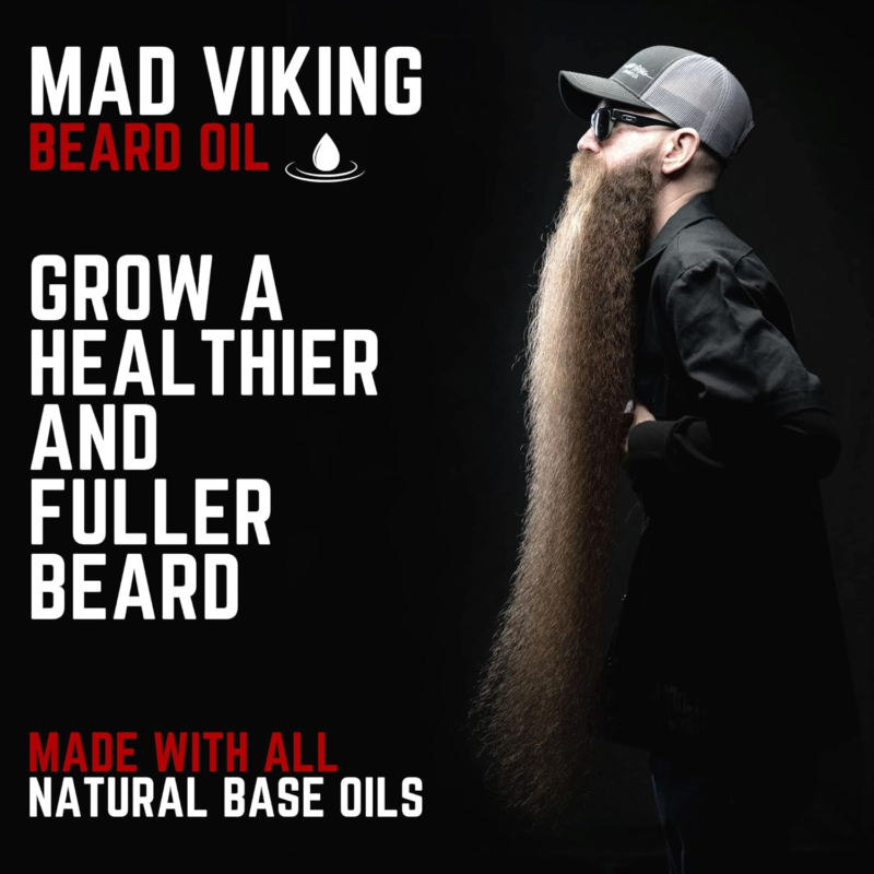 Mad Viking Beard Co. - Premium Beard Oil for All Lengths, All-Natural, Moisturizes Skin, Reduces Beard Itch, Helps Relieve Acne. for a Thicker Fuller Looking Beard. Made in the USA - 2Oz (VALHALLA) - Image 2