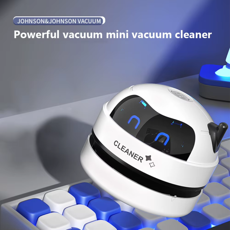 Desk Dust Vacuum with Clean Brush Portable Table Dust Removal Cleaning Brush USB Charging Desktop Cleaner Mini Vacuum Cleaner - Image 3