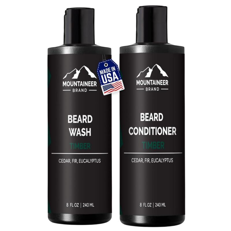 Beard Wash for Men | 100% Natural Beard Shampoo | Thick Cleaning Softening Lather for Hair and Skin | Hydrate and Detangle | Grooming Treatment | Timber Scent 8Oz - Image 14