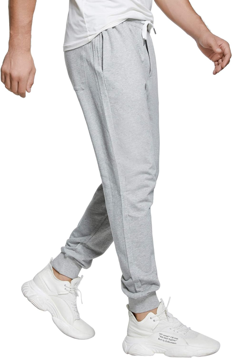 Men'S Joggers Sweatpants Cotton Casual Pants with Pockets Drawstring Gym Workout Athletic Training Pants - Image 2