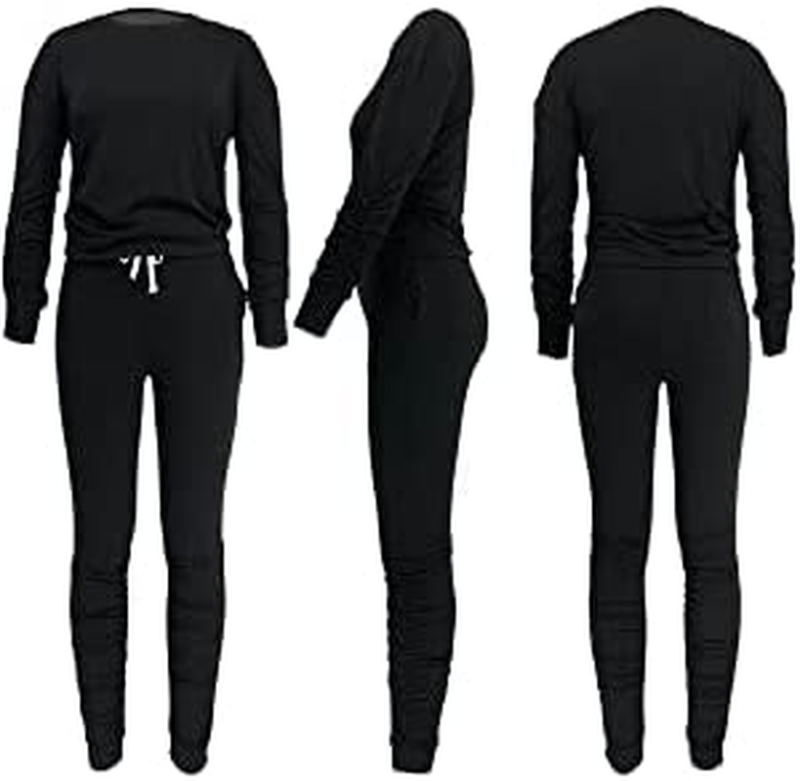 Women'S Two Piece Outfit Joggers Sets Lounge Sweatsuit Tracksuit Sweatpants Sets with Pocket - Image 5