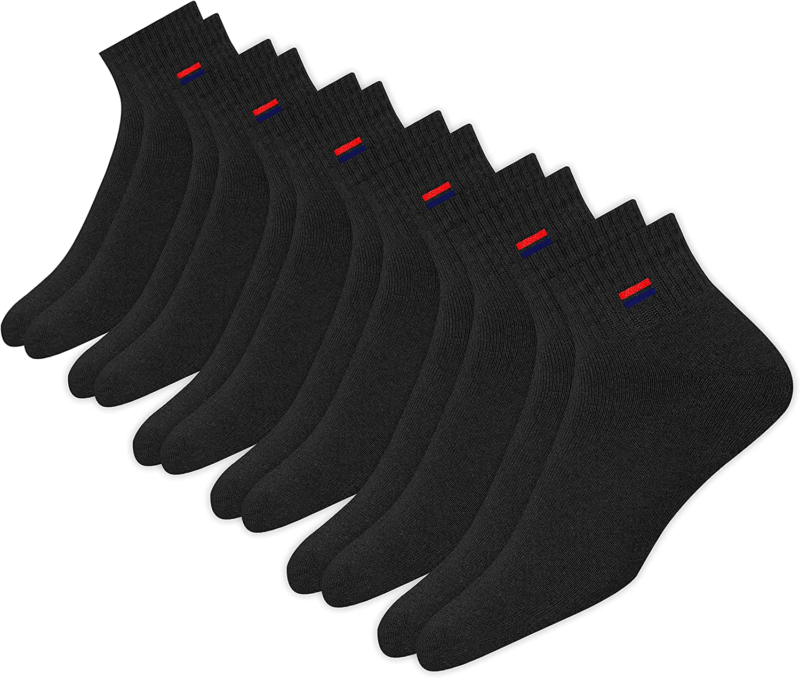 Men'S Cotton Socks Athletic Quarter Socks for Running, Training, Casual Wear Pack of 6 - Image 2