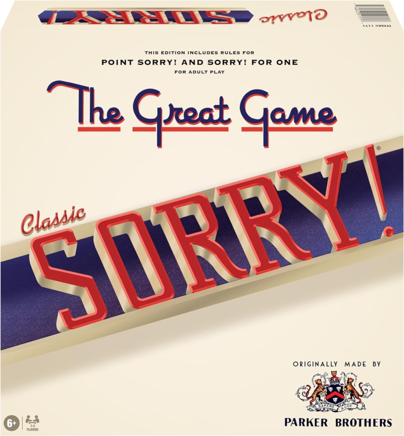 Classic Sorry with Retro Artwork and Components by  Games USA, a Family Favorite for Almost 100 Years, for 1-4 Players, Ages 6+ - Image 2