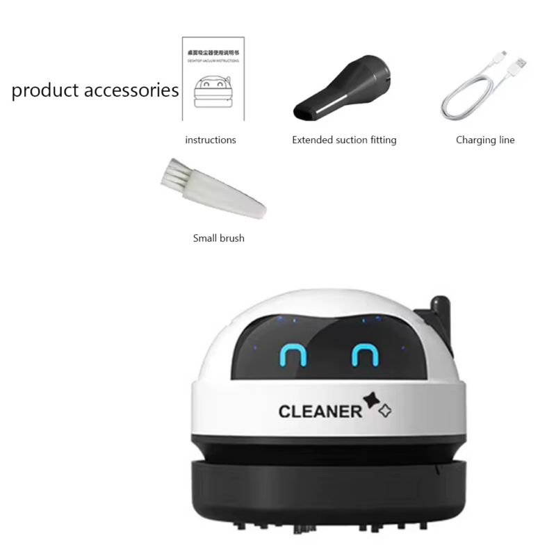 Desk Dust Vacuum with Clean Brush Portable Table Dust Removal Cleaning Brush USB Charging Desktop Cleaner Mini Vacuum Cleaner - Image 6